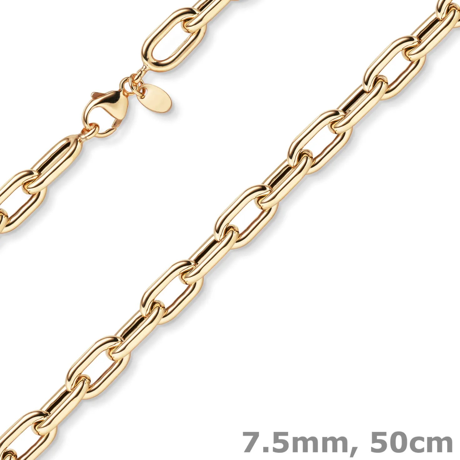7,5mm Anker-Weit-Rechteck Kette Collier Halsschmuck aus 585 Gold Rotgold 50cm