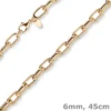 6mm Anker-Weit-Rechteck Kette Collier Halsschmuck aus 585 Gold Rotgold 45cm