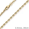 2,5mm Armband Ankerkette diamantiert Armschmuck aus 585 Gold Gelbgold 20cm
