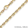 4,5mm Armband Ankerkette diamantiert Armschmuck aus 585 Gold Gelbgold 18cm