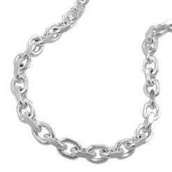 3,5mm Armband Ankerkette diamantiert aus 925 Silber 21cm Armschmuck glänzend