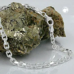 3,5mm Armband Ankerkette diamantiert aus 925 Silber 21cm Armschmuck glänzend