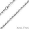 3mm Armband Ankerkette diamantiert Armschmuck aus 925 Silber rhodiniert 19cm