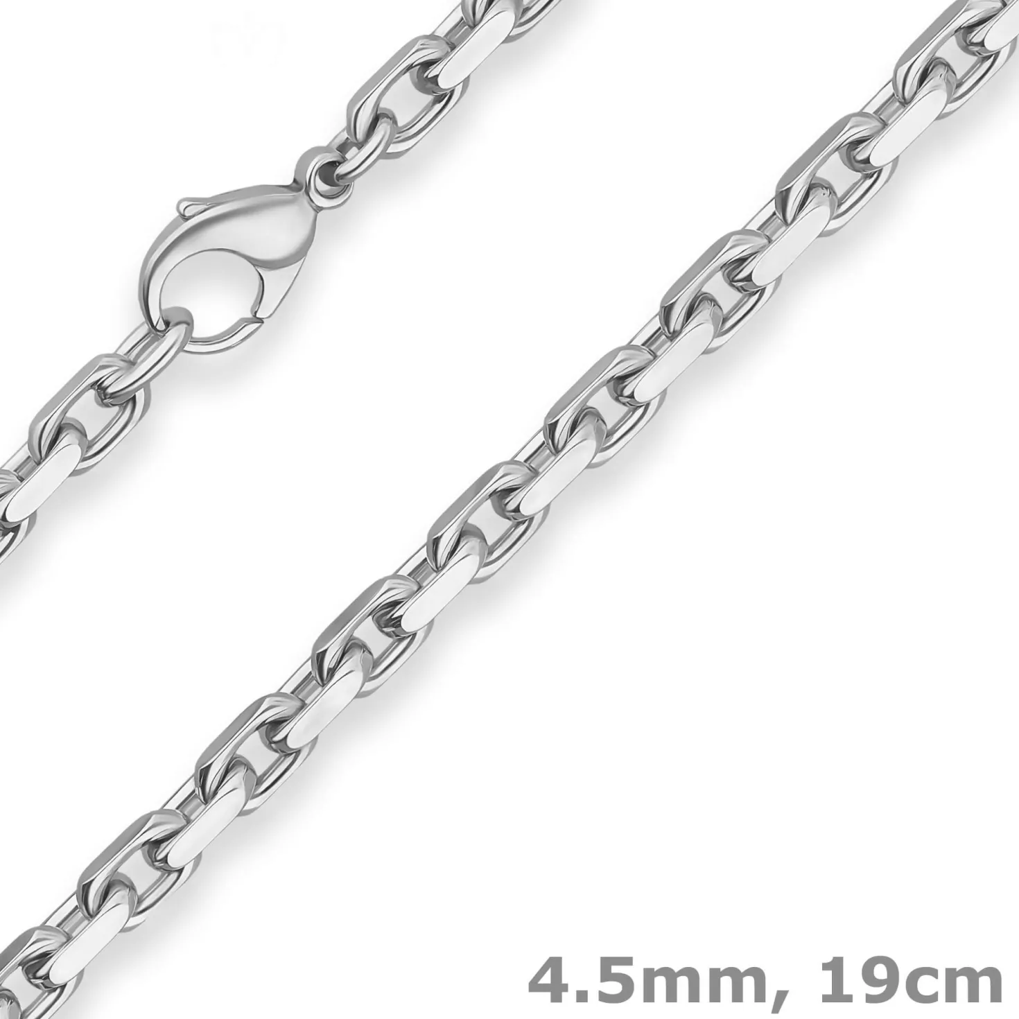 4,5mm Armband Ankerkette diamantiert Armschmuck aus 925 Silber 19cm
