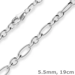 5,5mm Armband Ankerkette-Figaro Silberarmband Armschmuck aus 925 Silber 19cm