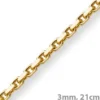 3mm Armband Armkette Ankerkette aus 585 Gold Gelbgold, 21cm, Herren