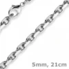 5mm Armband Armkette Ankerkette aus 750 Gold Weißgold, 21cm, massiv