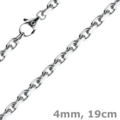 4mm Armband Armkette Ankerkette aus 585 Gold Weißgold massiv 19cm Goldarmband