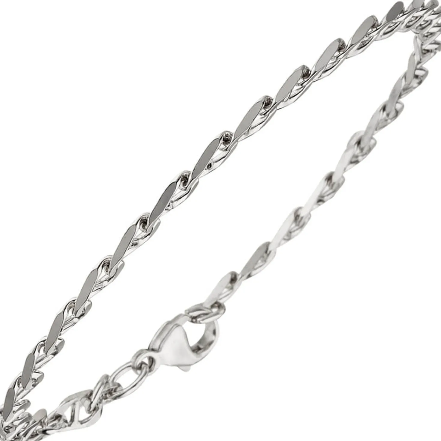 4,4mm Armband Armkette Armschmuck 925 Silber rhodiniert schlicht 21cm