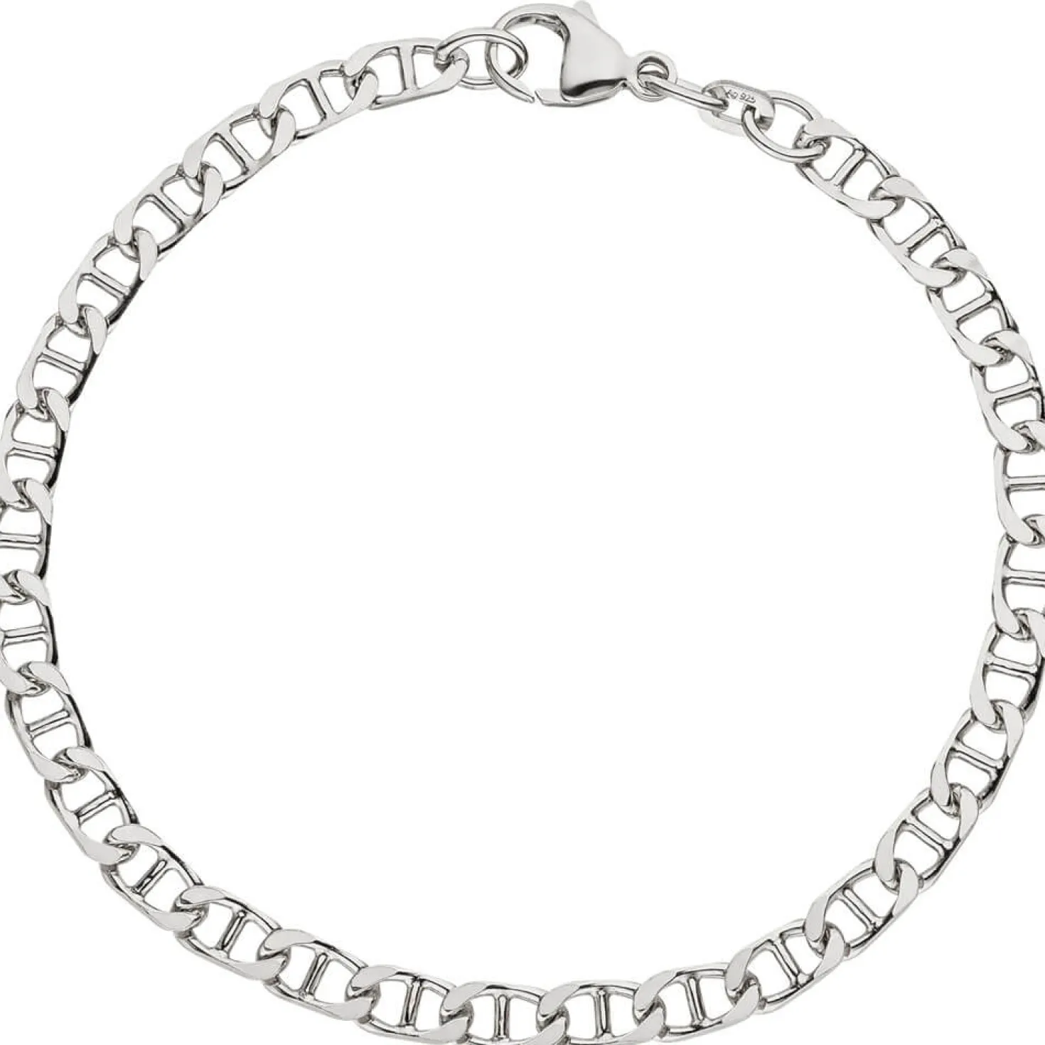 4,4mm Armband Armkette Armschmuck 925 Silber rhodiniert schlicht 21cm
