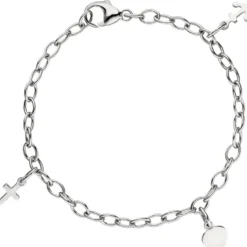3,5mm Armband Armkette Glaube, Liebe, Hoffnung aus 925 Silber, rhodiniert, 16cm