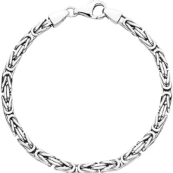 3,9mm Armband Armkette Königsarmband aus 925 Silber rhodiniert 19cm