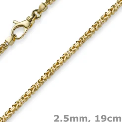 2,5mm Armband Armkette Königskette aus 750 Gold Gelbgold, 19cm, Unisex