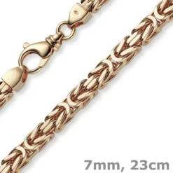 7mm Armband Armkette Königskette aus 585 Gold Rotgold massiv 23cm Herren