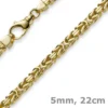 5mm Armband Armkette Königskette aus 750 Gold Gelbgold, 22cm, Herren