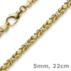 5mm Armband Armkette Königskette aus 750 Gold Gelbgold, 22cm, Herren