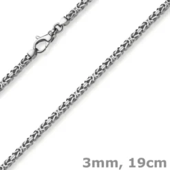 3mm Armband Armkette Königskette aus 750 Gold Weißgold massiv 19cm
