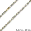4,5mm Armband Armkette Königskette aus 585 Gold gelb/weiß bicolor 19cm Unisex