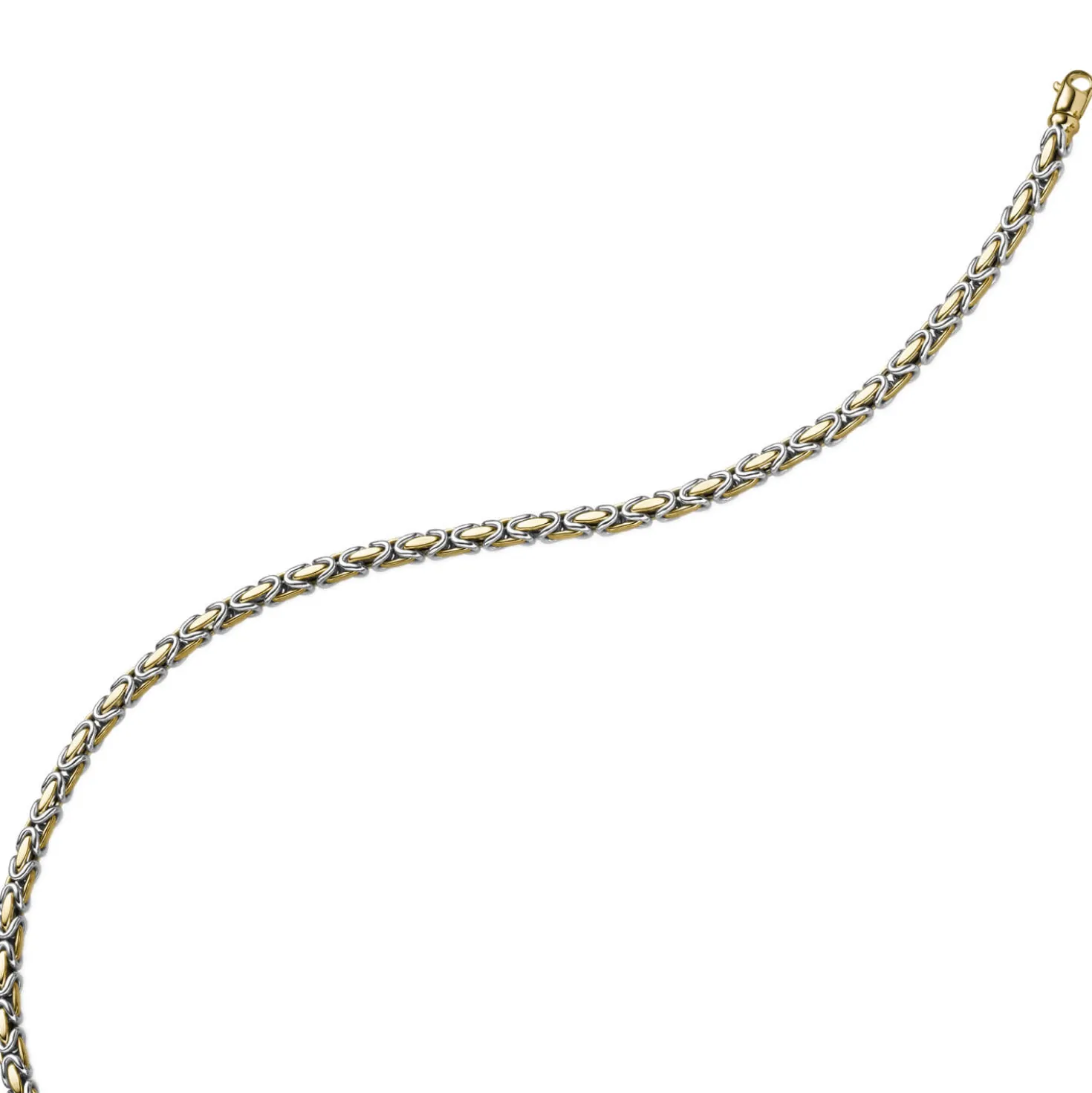 4,5mm Armband Armkette Königskette aus 585 Gold gelb/weiß bicolor 19cm Unisex