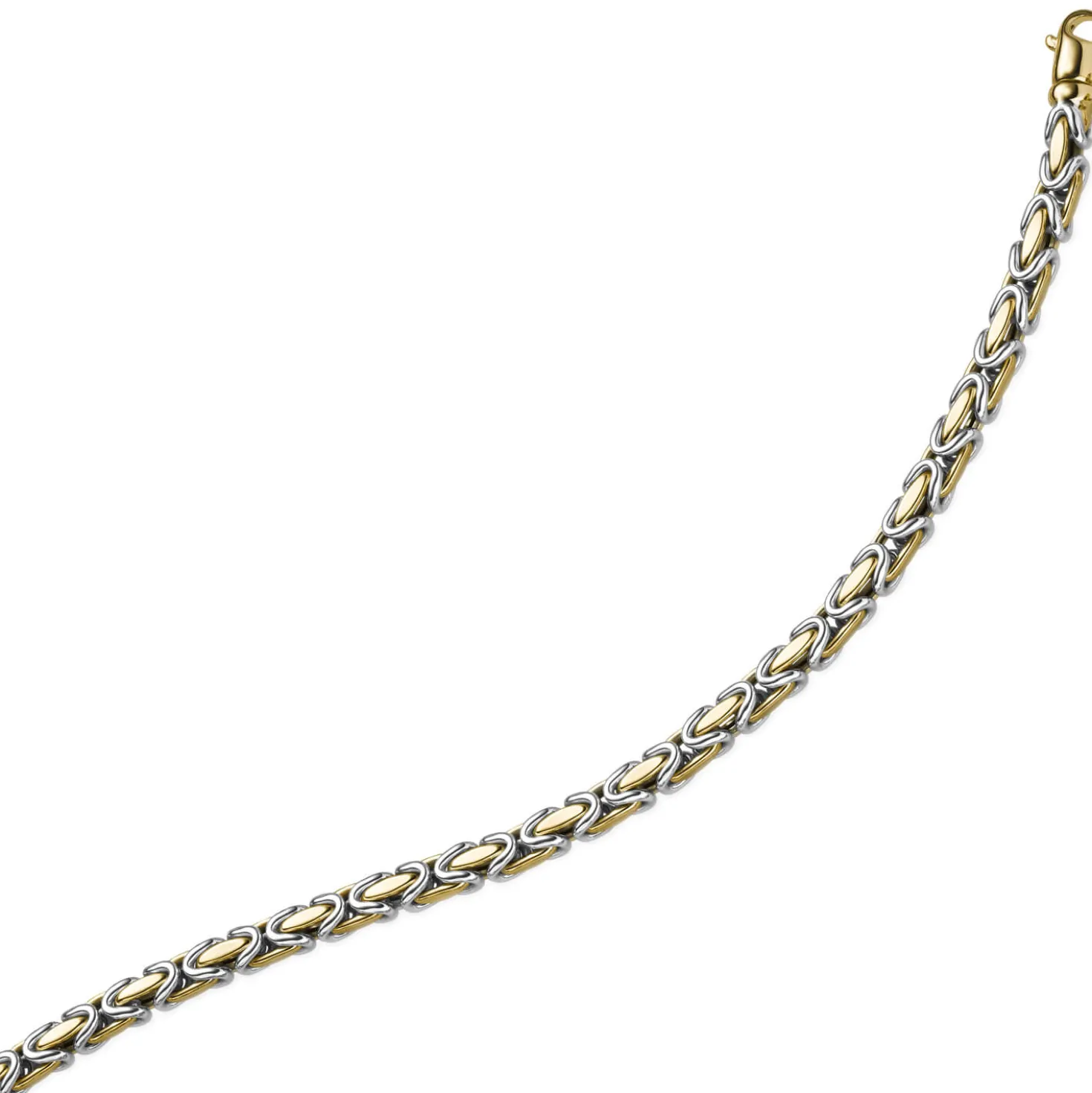 4,5mm Armband Armkette Königskette aus 585 Gold gelb/weiß bicolor 19cm Unisex