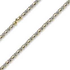 4,5mm Armband Armkette Königskette aus 585 Gold gelb/weiß bicolor 19cm Unisex