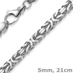 5mm Armband Armkette Königskette aus 585 Gold Weißgold 21cm Herren