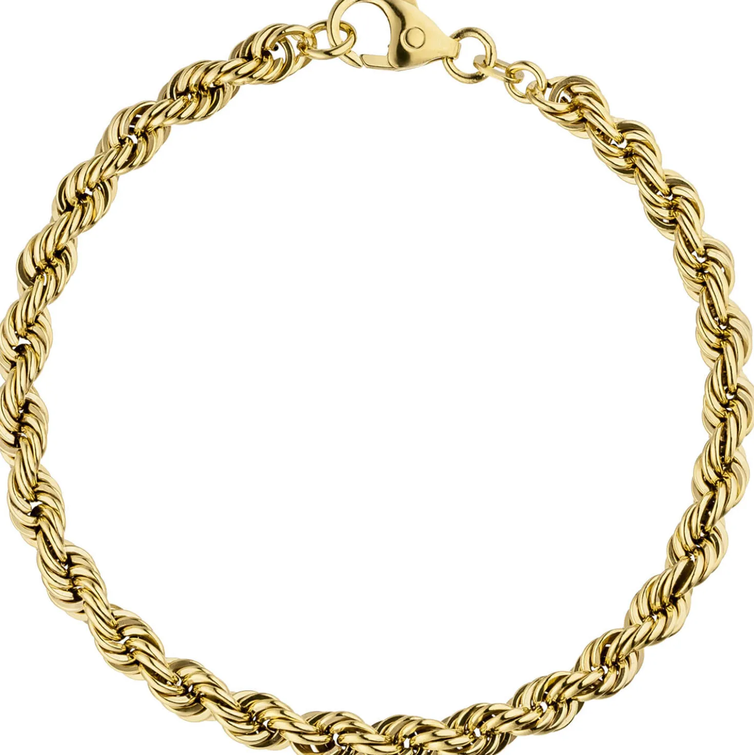 4,9mm Armband Armkette Kordelkette aus 585 Gold Gelbgold 21cm Armschmuck