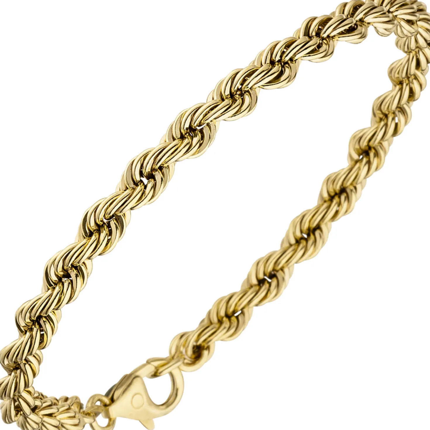 4,9mm Armband Armkette Kordelkette aus 585 Gold Gelbgold 21cm Armschmuck