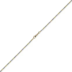 1,8mm Armband Armkette Kugelkette diamantiert 585 Gold Gelbgold Weißgold, 18cm