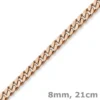 8mm Armband Armkette Panzerarmband aus 750 Gold Rotgold 21cm Herren
