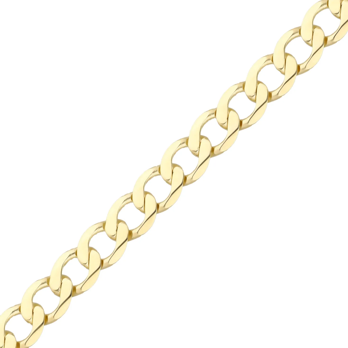5,7mm Armband Armkette Panzerkette oval flach aus 333 Gold Gelbgold massiv 21cm