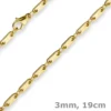 3mm Armband Armkette Plattenkette aus 585 Gold Gelbgold, 19cm, Unisex