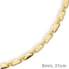 5mm Armband Armkette Plattenkette aus 585 Gold Gelbgold, 21cm, Herren