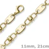 11mm Armband Armkette Platte-Steigbügelkette aus 585 Gold Gelbgold massiv 21cm