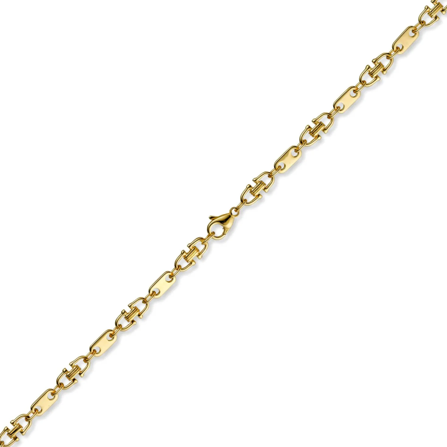 5,5mm Armband Armkette Platte-Steigbügelkette, 585 Gold Gelbgold, 19cm