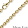 2,7mm Armband Armkette Rundankerkette 750 Gold Gelbgold, 21cm Unisex