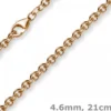 4,6mm Armband Armkette Rundankerkette 750 Gold Rotgold, 21cm Unisex