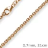 2,7mm Armband Armkette Rundankerkette 585 Gold Rotgold, 21cm Unisex