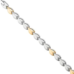 8,4mm Armband Armschmuck aus Edelstahl teilmattiert in Gold-Silber-Farbe 20cm