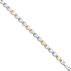 8,4mm Armband Armschmuck aus Edelstahl teilmattiert in Gold-Silber-Farbe 20cm