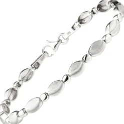 5,4mm Armband aus 925 Silber teilmattiert & rhodiniert 19cm Armschmuck Damen