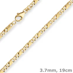 3,7mm Armband Dollarkette Goldarmband Armschmuck aus 333 Gold Gelbgold 19cm