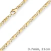 3,7mm Armband Dollarkette Goldarmband Armschmuck aus 333 Gold Gelbgold 21cm