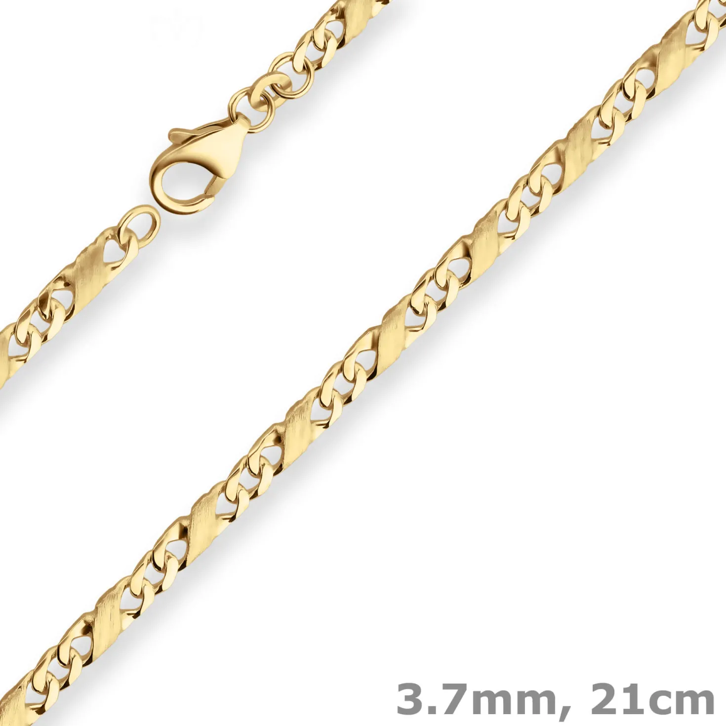 3,7mm Armband Dollarkette Goldarmband Armschmuck aus 333 Gold Gelbgold 21cm