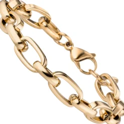 10,2mm Armband Erbs-Anker flach Kette aus Edelstahl gold-farben beschichtet 22cm