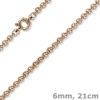 6mm Armband Erbskette aus 585 Gold Rotgold Armschmuck Armkette Goldarmband, 21cm