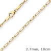 2,7mm Armband Fantasiekette Armschmuck aus 585 Gold Gelbgold 19cm