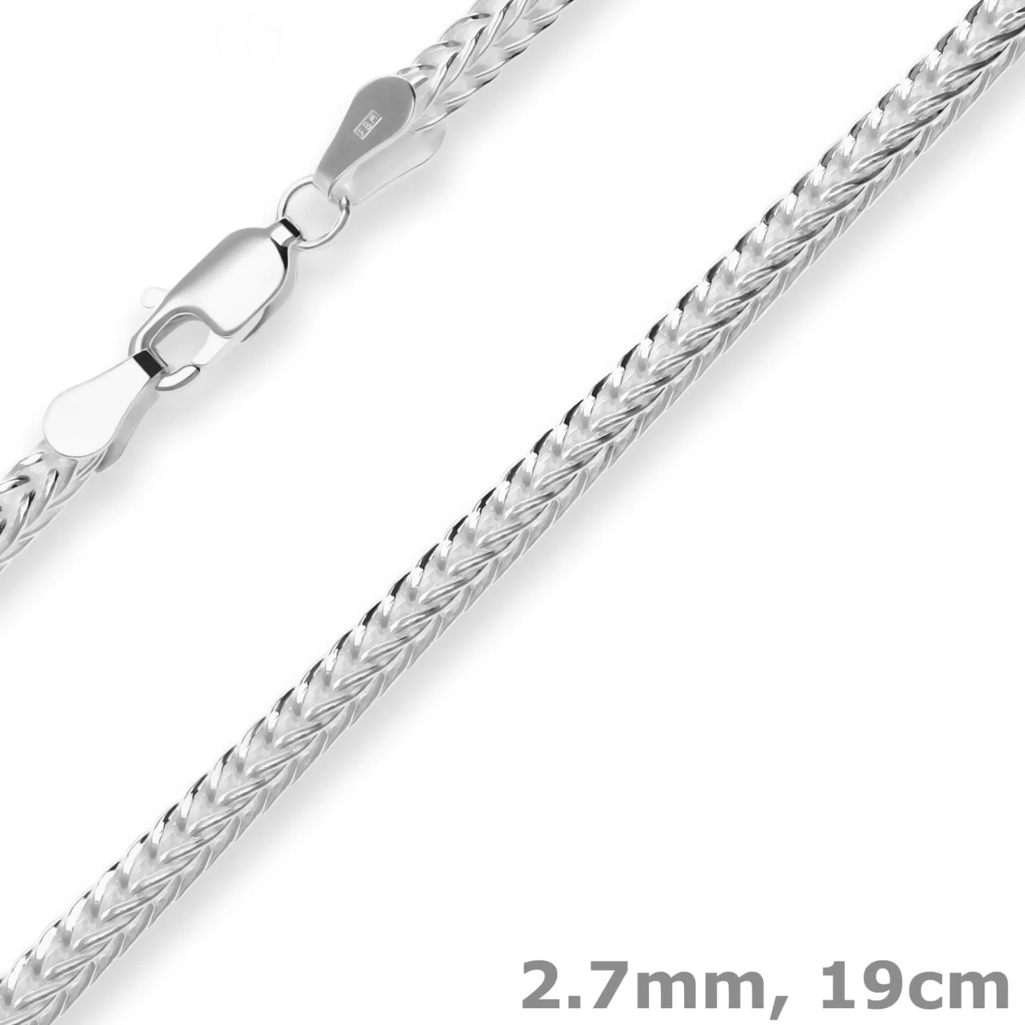 2,7mm Armband Fantasiekette Silberarmband Armschmuck aus 925 Silber 19cm