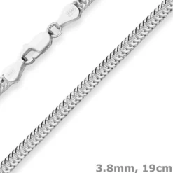 3,8mm Armband Fantasiekette Silberarmband Armschmuck aus 925 Silber 19cm