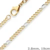2,8mm Armband Figarokette diamantiert Armschmuck aus 750 Gold gelb/weiß 19cm